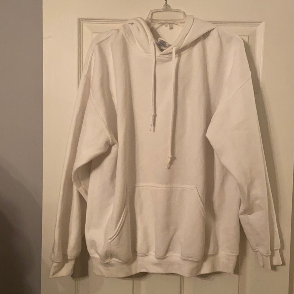 Gildan White Hoodie Sweatshirt Men’s Large